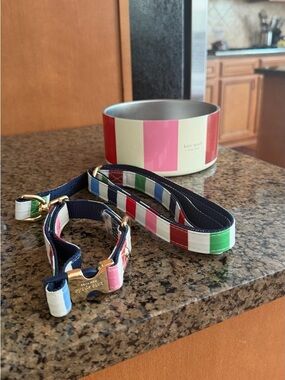 Kate Spade dog leash, collar & bowl set 🐾